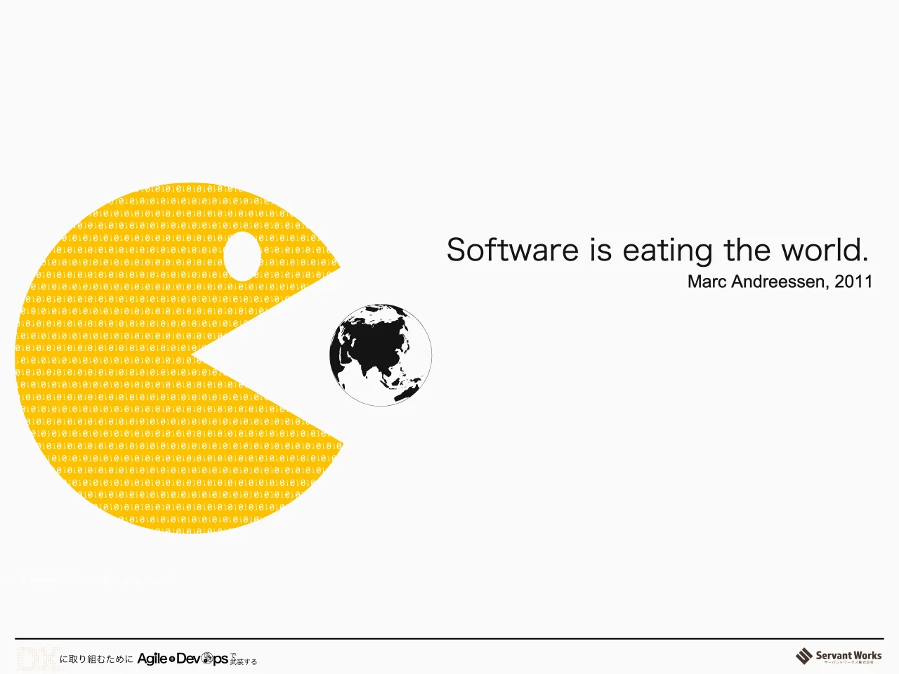 22 ページ：Software is eating the world. Marc Andreessen, 2011