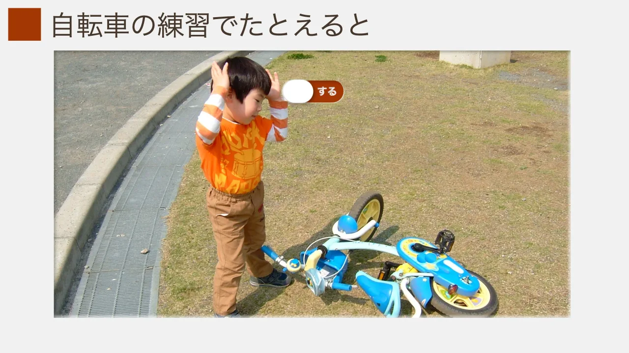 16 ページ：自転車の練習でたとえると