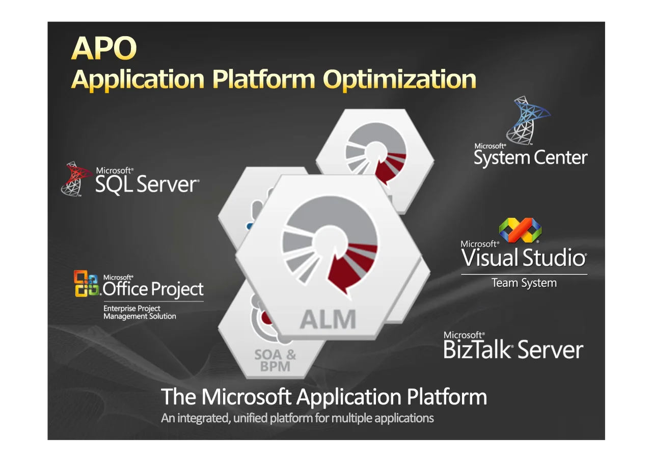28 ページ：The Microsoft Application Platform An integrated, unified platform for multiple applications